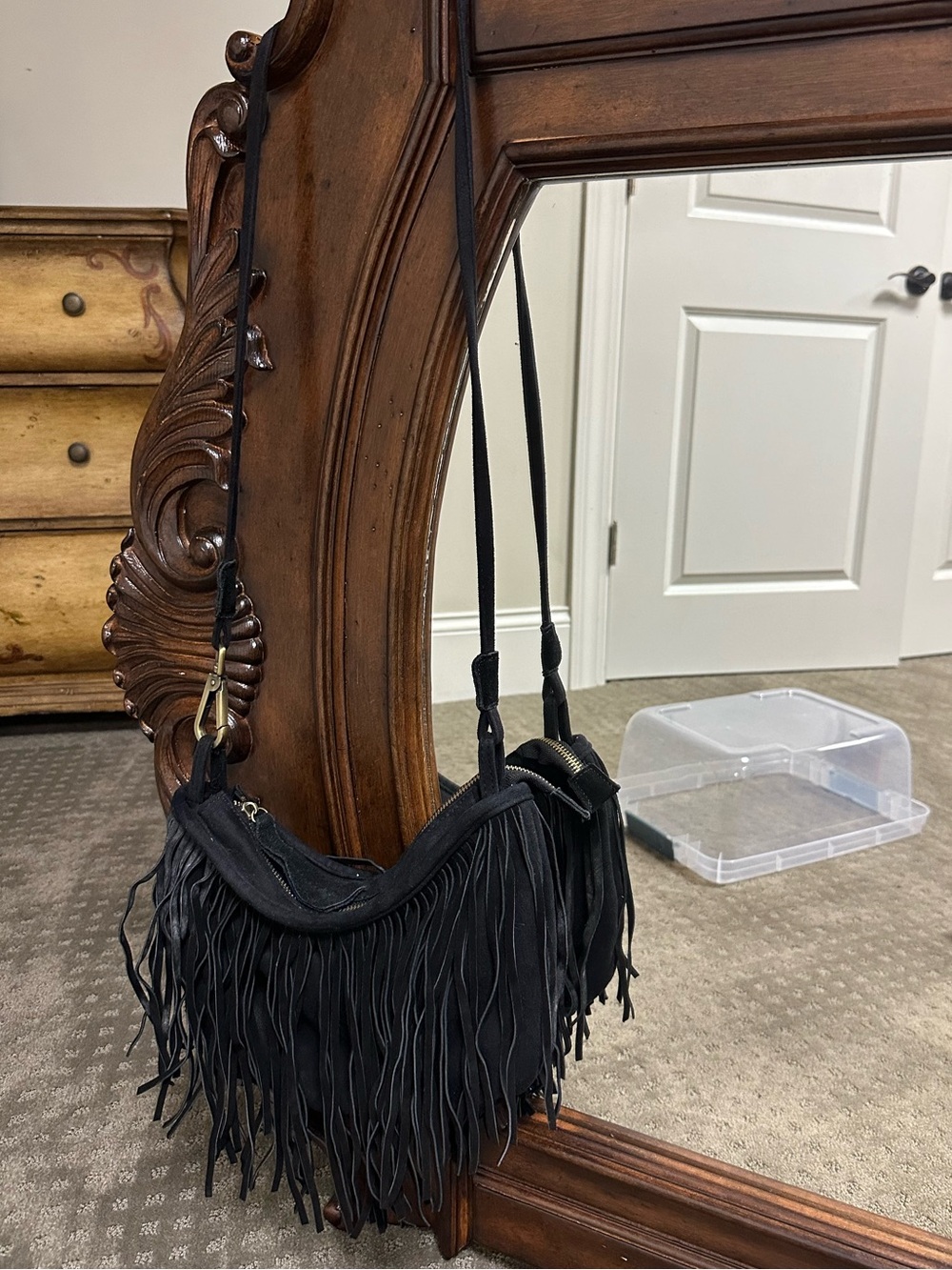 Street Level Black Fringe Crossbody Bag